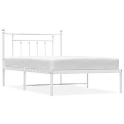 Foto van The living store bedframe - klassiek - metaal - 207x105x97 cm - wit