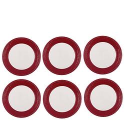 Foto van Greengate dinerbord alice claret red (ø 26.5 cm) - set van 6 stuks