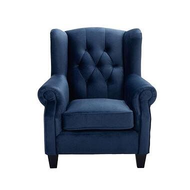 Foto van Fauteuil maayke - stof - blauw - leen bakker