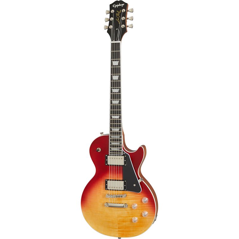 Foto van Epiphone les paul modern figured magma orange fade elektrische gitaar