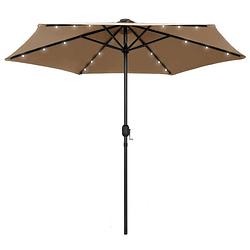 Foto van Vidaxl parasol met led-verlichting en aluminium paal 270 cm taupe