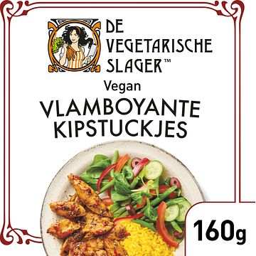 Foto van De vegetarische slager vlamboyante kipstuckjes vegan 160g bij jumbo