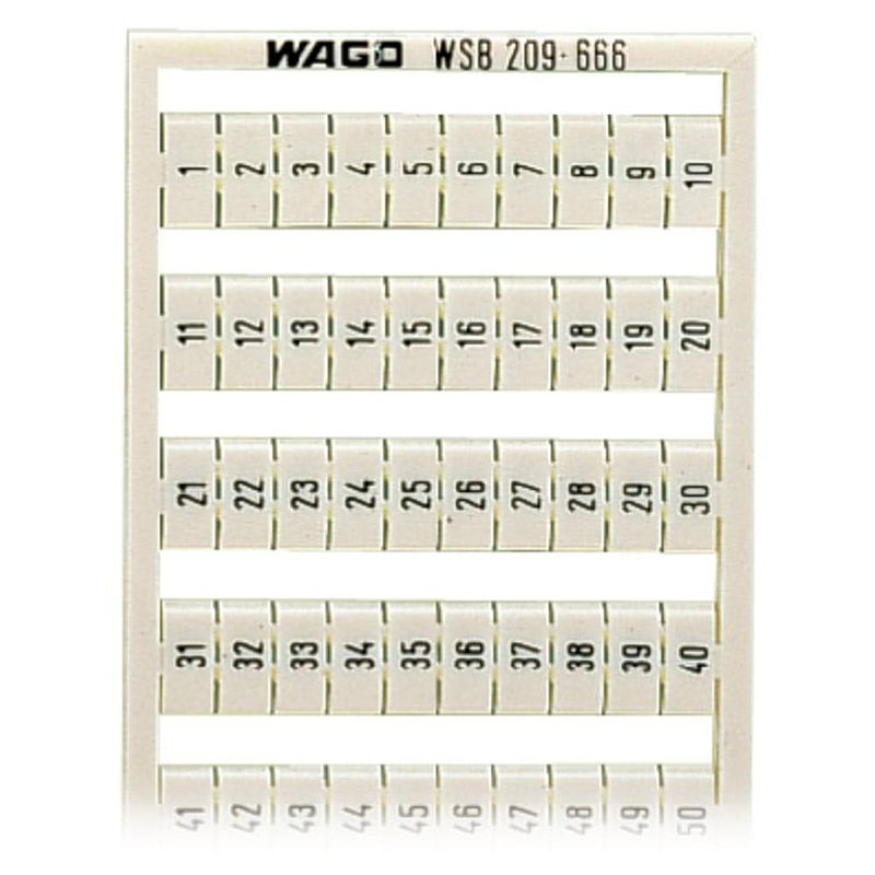 Foto van Wago 209-666 markeringskaarten opdruk: 1 - 50 5 stuk(s)