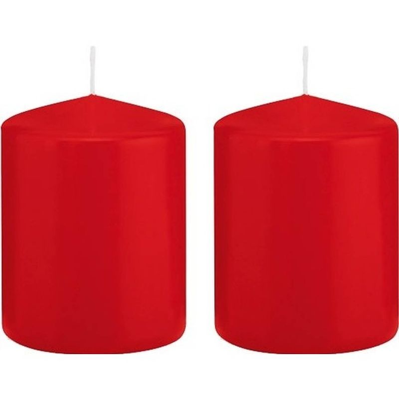 Foto van 2x kaarsen rood 6 x 8 cm 29 branduren sfeerkaarsen - stompkaarsen