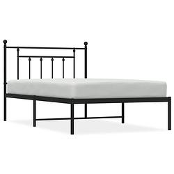 Foto van The living store classic bedframe - metaal - 207 x 112 x 97 cm - robuust en comfortabel - zwart