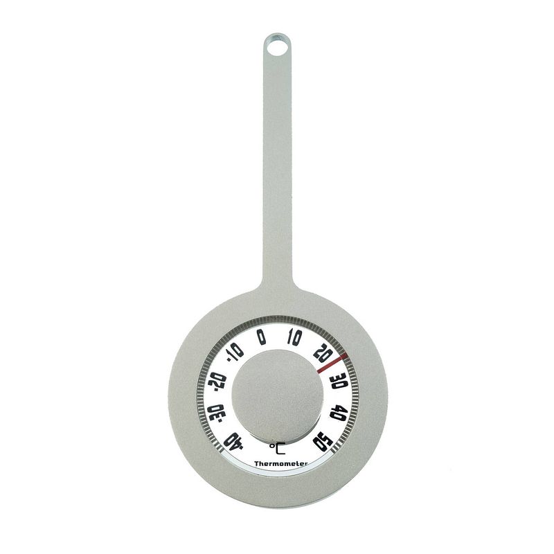 Foto van Buitenthermometer aluminium lolly hangend met zuignap 16,2 x dia. 7,2 cm