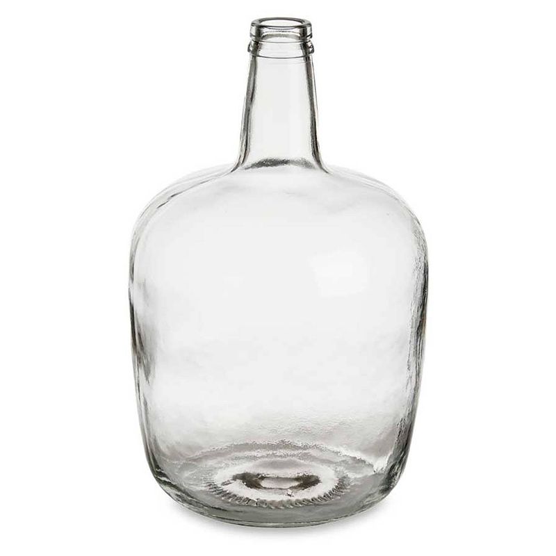 Foto van Bloemenvaas - flessen model - glas - transparant - 22 x 39 cm - vazen