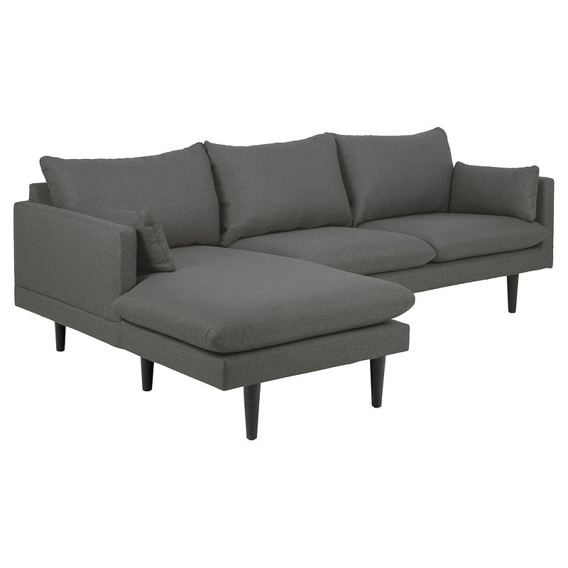 Foto van Sunny bank 2 personen met chaise longue, naar links gericht donkergrijs.