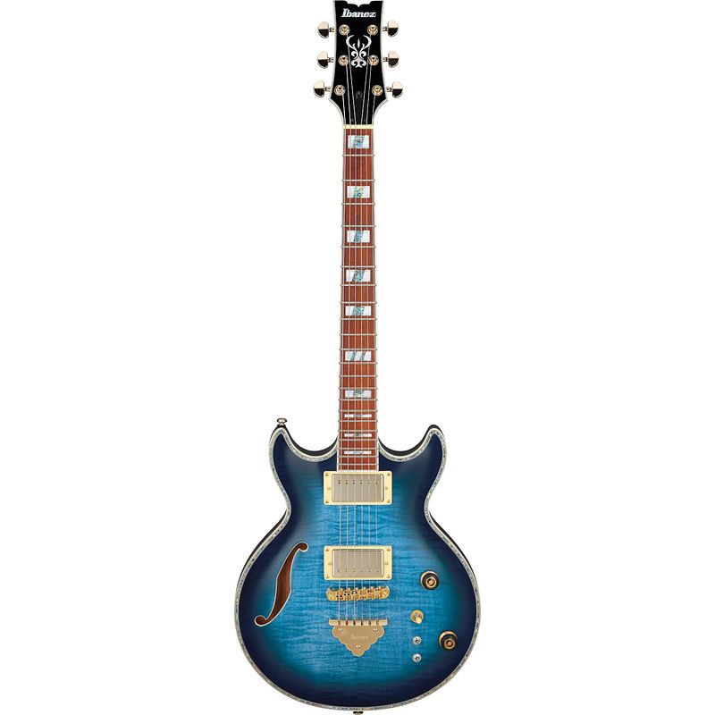 Foto van Ibanez ar520hfm light blue burst semi-akoestische gitaar