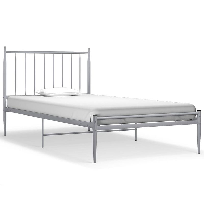 Foto van Vidaxl bedframe metaal grijs 100x200 cm