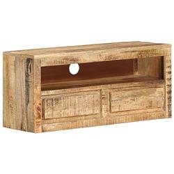 Foto van The living store houten tv-meubel - massief mangohout - 88 x 30 x 40 cm - opbergfunctie