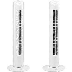 Foto van 2 stuks ventilator - torenventilator - torenventilator ventilator zuil wit - torenventilator kopen