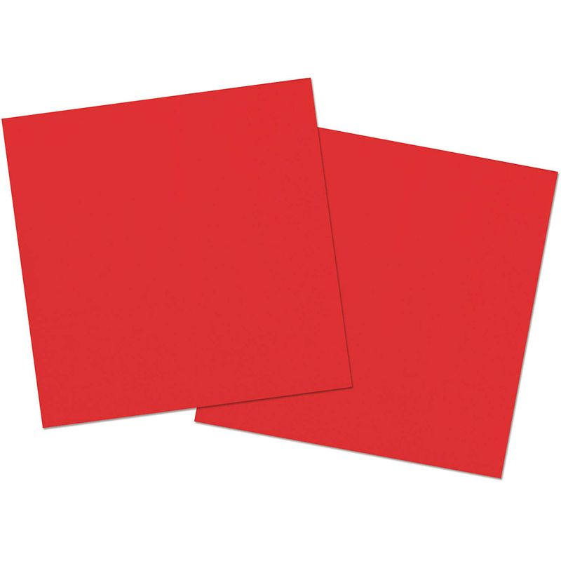 Foto van 20x stuks servetten van papier rood 33 x 33 cm - feestservetten