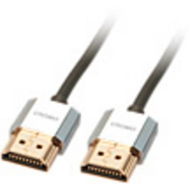 Foto van Lindy hdmi aansluitkabel hdmi-a stekker, hdmi-a stekker 2.00 m grijs 41672 high speed hdmi met ethernet, ofc-kabel, rond, ultra hd-hdmi met ethernet,