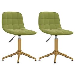 Foto van The living store draaibare eetkamerstoelen - set van 2 - fluweel - lichtgroen - goud - afm - 42.5 x 45 x (68-82.5) cm