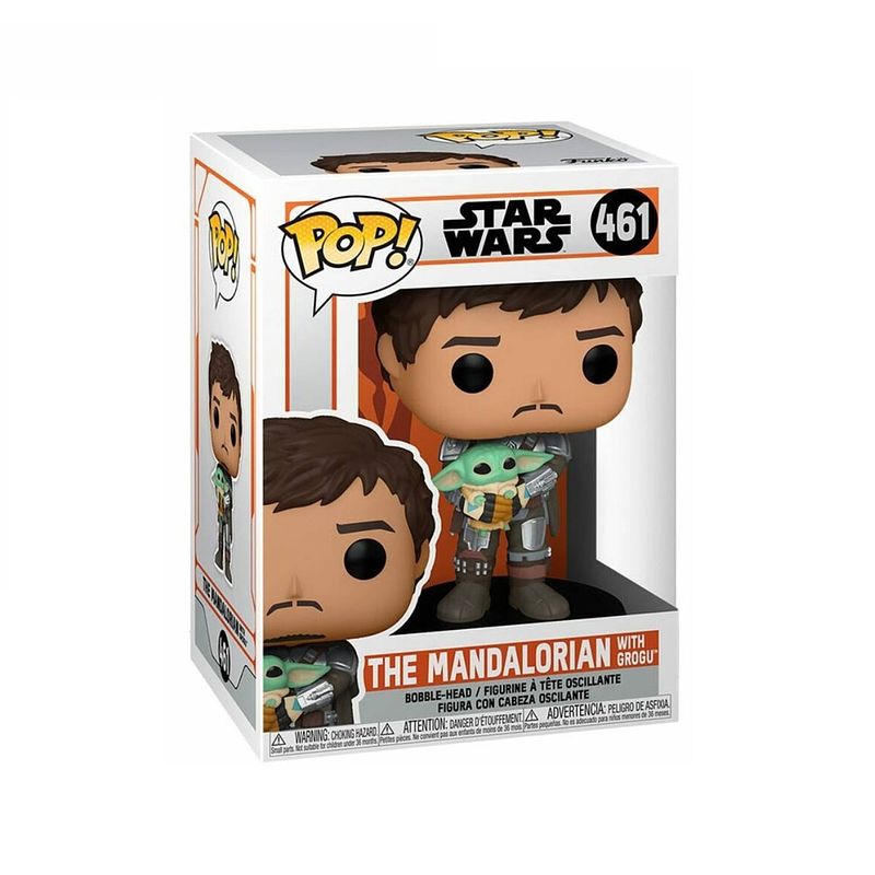 Foto van Star wars: the mandalorian - mandalorian with grogu - funko pop #461