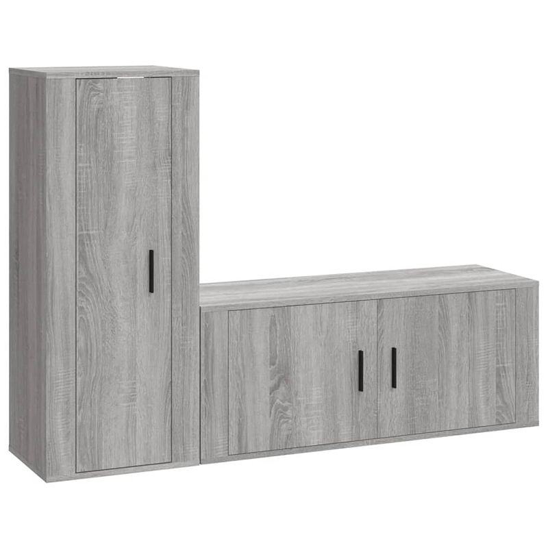 Foto van The living store televisiekastenset sonoma eiken - tv-meubel 100x34.5x40cm - tv-meubel 40x34.5x100cm