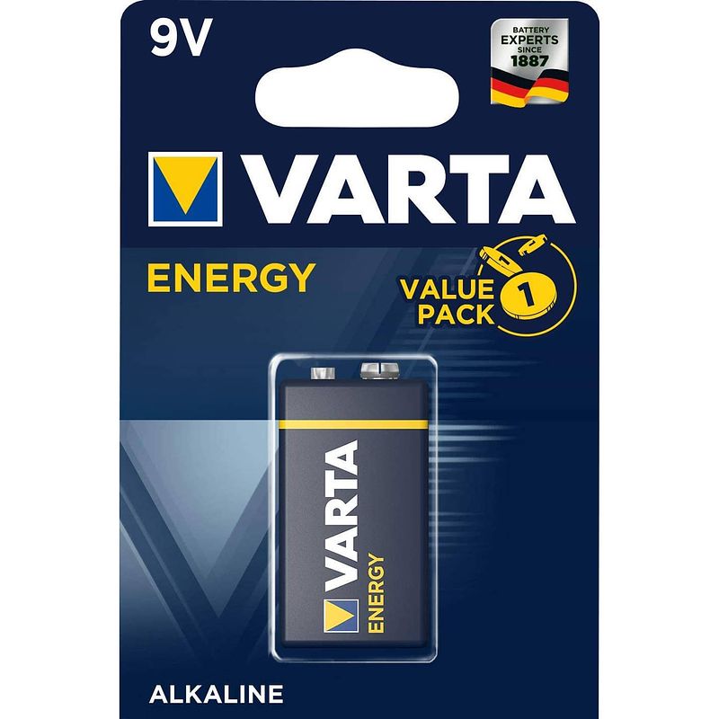 Foto van Varta batterij 6lr61 alkaline energy 9v per stuk