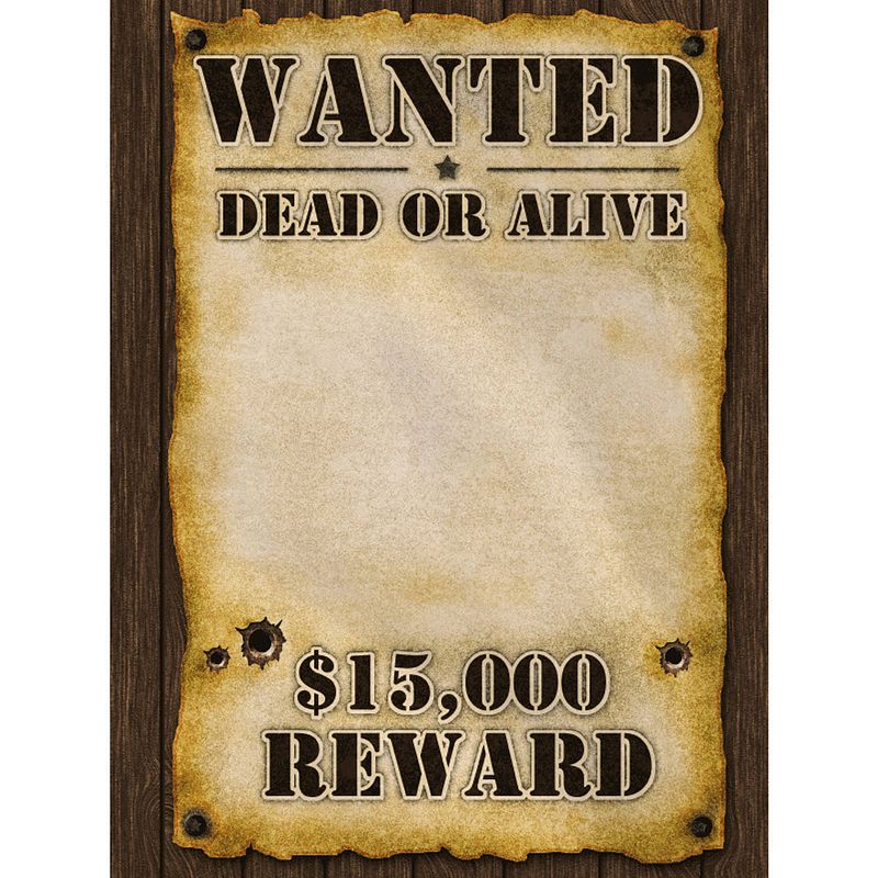 Foto van Most wanted reward poster - feestposters