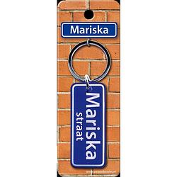 Foto van Paper dreams sleutelhanger straatnaam mariska 9 cm staal blauw