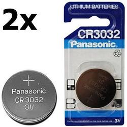 Foto van Panasonic lithium cr3032 500mah 3v knoopcel batterij - 2 stuks