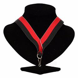 Foto van Medaille lint zwart/rood - verkleedattributen
