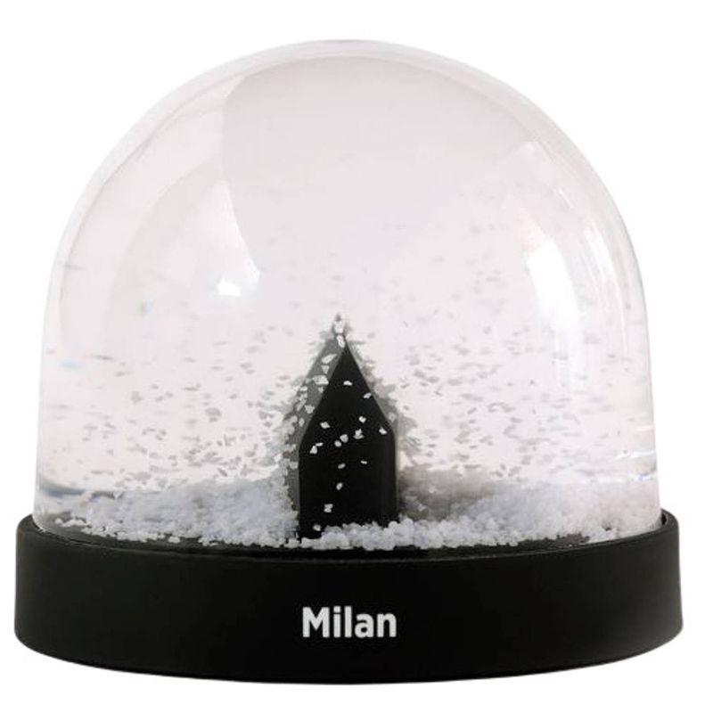 Foto van Palomar sneeuwbol city icons milaan 8,7 x 8 cm glas zwart