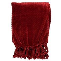 Foto van Dutch decor ziggy - plaid van fleece 140x180 cm merlot - rood - rood