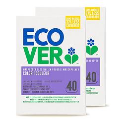 Foto van Ecover - waspoeder color - gekleurde was - bestrijdt vlekken - lavendel & eucalyptus - 2 x 3 kg - voordeelverpakking