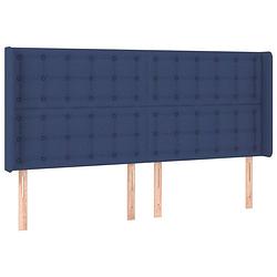 Foto van The living store klassiek hoofdbord - blauw - 183 x 16 x 118/128 cm - duurzaam stof - verstelbare hoogte - stevige