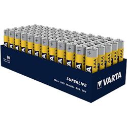 Foto van Varta batterijen aaa superlife r03 1,5v zink-carbon 60 stuks