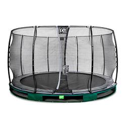 Foto van Exit elegant inground trampoline ø366cm met economy veiligheidsnet - groen