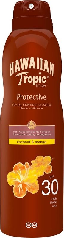 Foto van Hawaiian tropic protective dry oil spray spf30