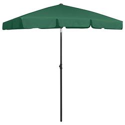 Foto van The living store strandparasol - uv-beschermend polyester - stevige baleinen - geschikt voor parasolgat - verstelbaar -