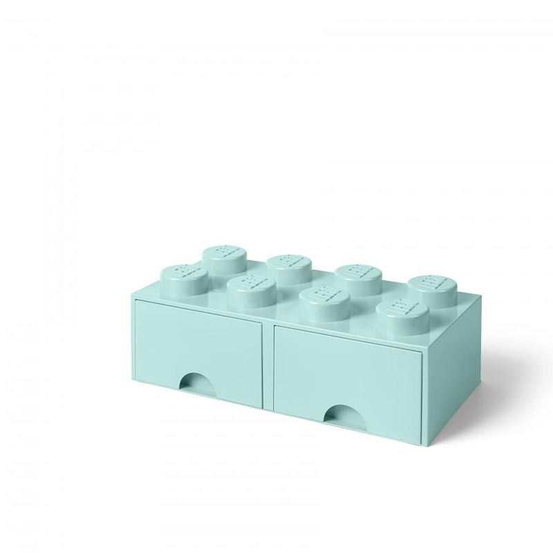 Foto van Lego opberglade brick 8 - aqua blue