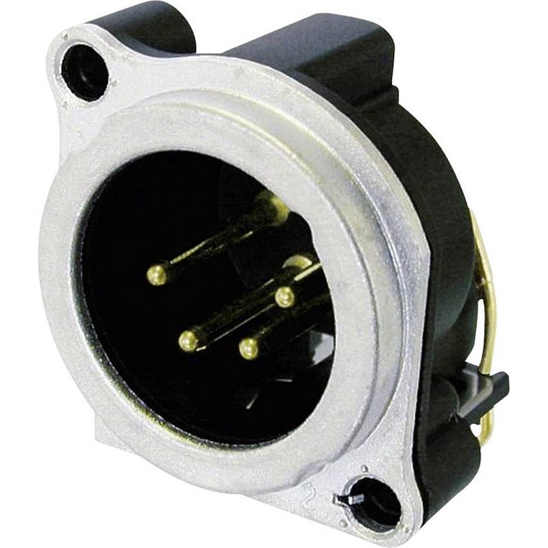 Foto van Neutrik nc4mbv xlr-connector flensstekker, contacten recht aantal polen: 4 zilver 1 stuk(s)