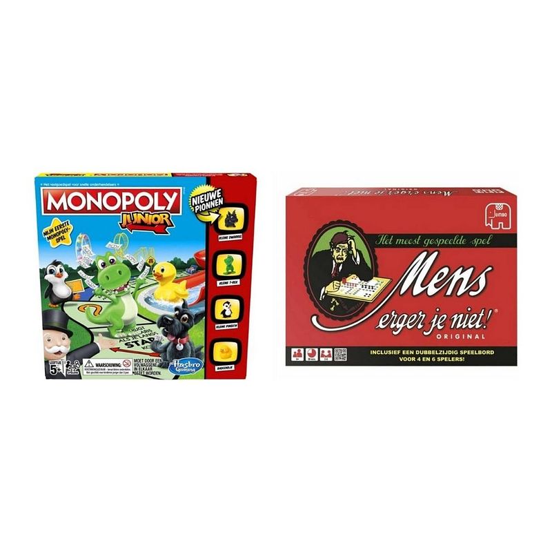 Foto van Spellenbundel - 2 stuks - monopoly junior & mens erger je niet