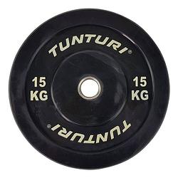 Foto van Tunturi bumper plate - halterschijf - zwart - 15 kg