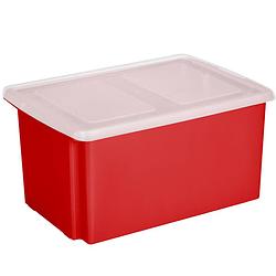 Foto van Sunware opslagbox kunststof 51 liter rood 59 x 39 x 29 cm met deksel - opbergbox