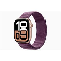 Foto van Apple watch series 10 gps 46mm aluminium case met plum sport loop smartwatch roze