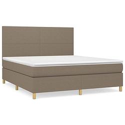 Foto van The living store boxspringbed - - bed - 203x160x118/128 cm - duurzaam materiaal - praktisch hoofdbord - comfortabele