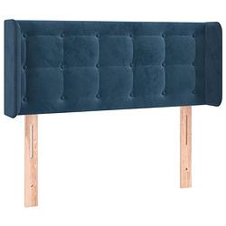 Foto van The living store hoofdbord klassiek donkerblauw - 103 x 16 x 78/88 cm - fluweel - verstelbaar