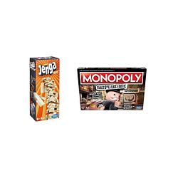 Foto van Spellenbundel - bordspellen - 2 stuks - jenga & monopoly valsspelerseditie