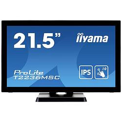 Foto van Iiyama prolite t2236msc-b3 led-monitor 54.6 cm (21.5 inch) energielabel e (a - g) 1920 x 1080 pixel full hd 5 ms vga, hdmi, displayport, usb ips led
