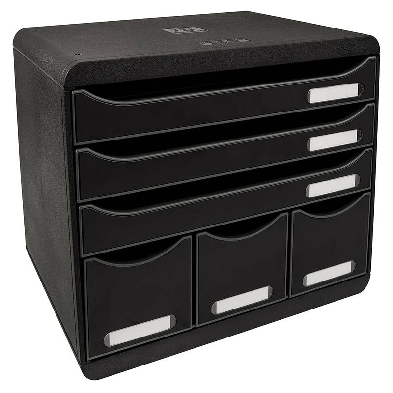 Foto van Exacompta bureauladeblok store-box maxi met 6 lades glanzend zwart
