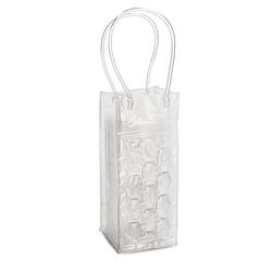Foto van 3x stuks transparante pvc koeltas draagtas voor flessen 25 cm - koelelementen