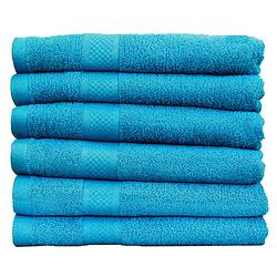 Foto van Katoenen handdoeken hotelkwaliteit - 6 pack - 70 x 140 cm - turquoise