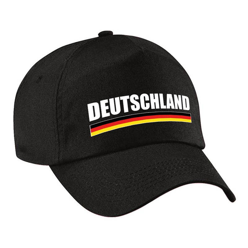 Foto van Duitsland/deutschland landen pet/baseball cap zwart volwassenen - verkleedhoofddeksels