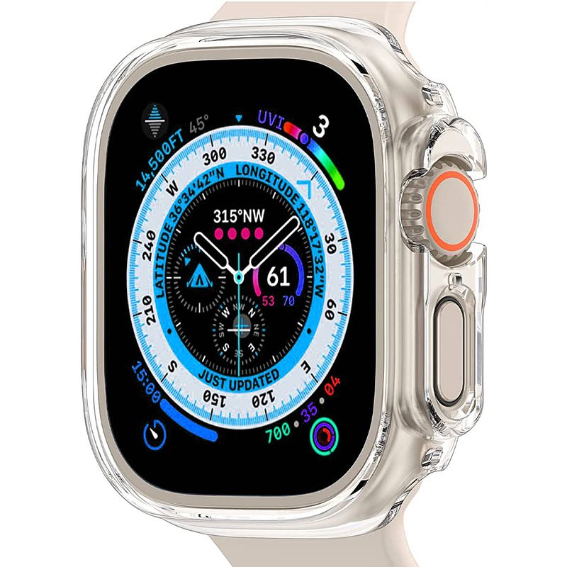 Foto van Basey hoes voor apple watch ultra 2 hoesje siliconen case 49 mm - hoesje voor apple watch ultra 2 hoes - transparant