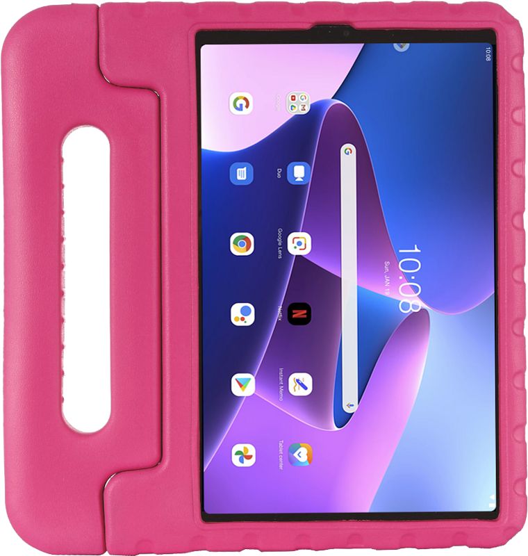 Foto van Just in case lenovo tab m10 plus (3e generatie) kids cover roze